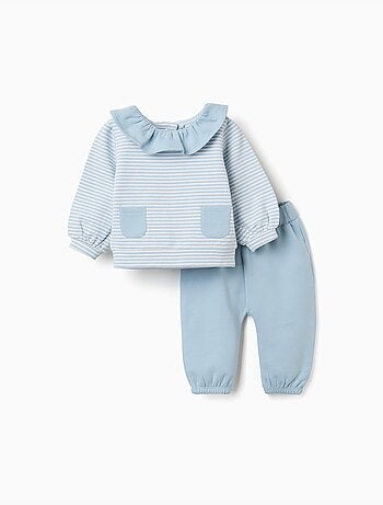 Completo da jogging spazzolato con volant