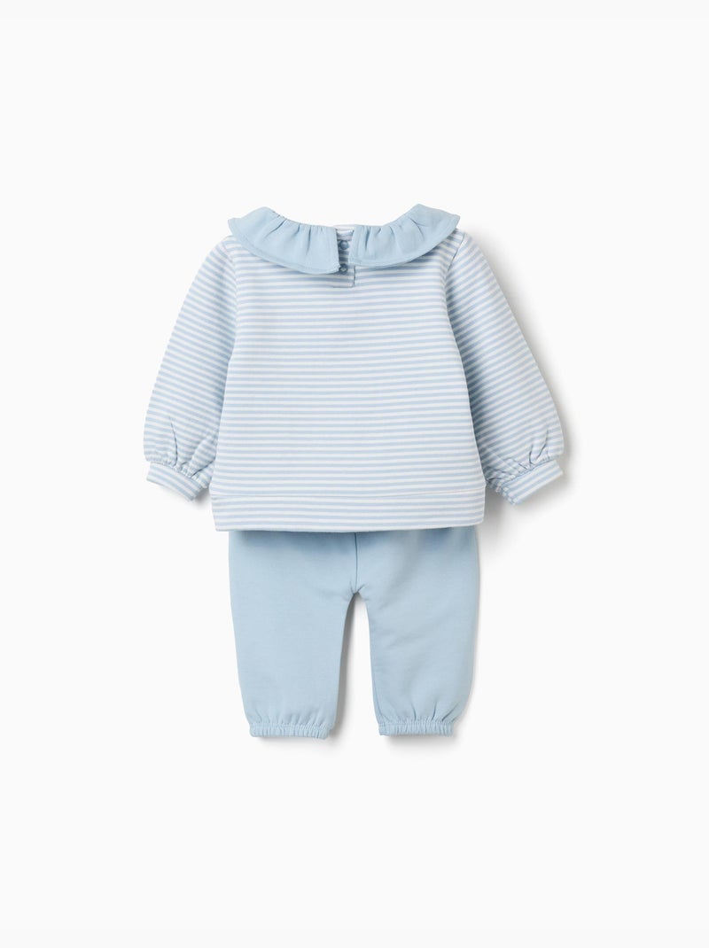 Completo da jogging spazzolato con volant Blu chiaro - Kiabi