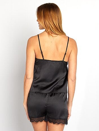 Completo da notte canotta shorts in satin - 2 pezzi