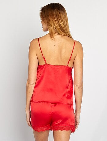 Completo da notte canotta shorts in satin - 2 pezzi