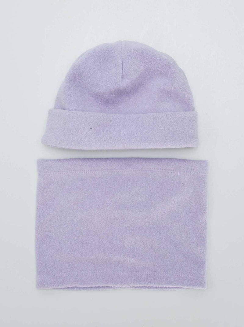 Completo da sci berretto + snood in pile VIOLA - Kiabi