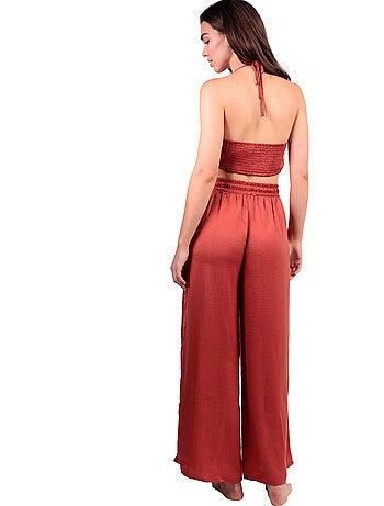 Completo da spiaggia in raso ADMAS da donna + pantaloni