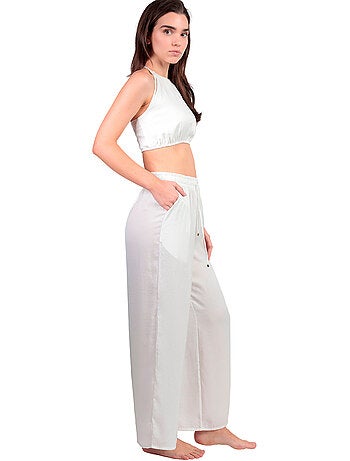 Completo da spiaggia in raso ADMAS da donna + pantaloni