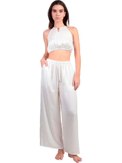 Completo da spiaggia in raso ADMAS da donna + pantaloni - Kiabi Completo da spiaggia in raso ADMAS da donna + pantaloni - Kiabi