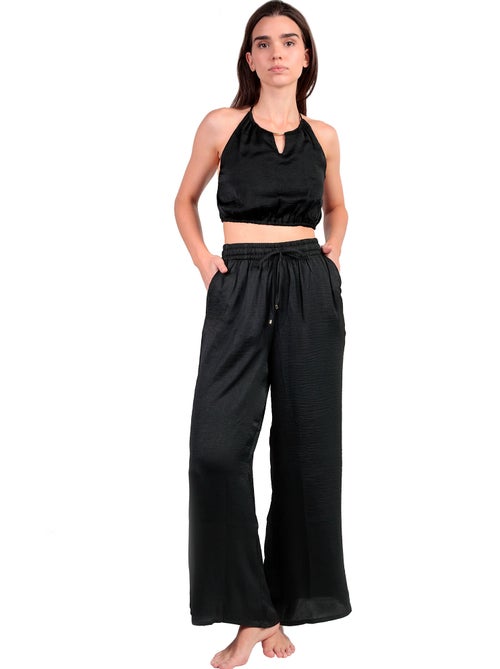 Completo da spiaggia in raso ADMAS da donna + pantaloni - Kiabi Completo da spiaggia in raso ADMAS da donna + pantaloni - Kiabi