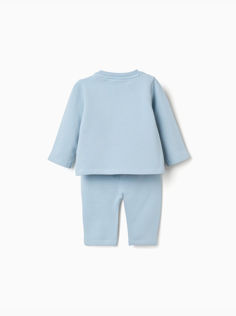 Completo de jogging spazzolato con stampa in rilievo Blu chiaro - Kiabi