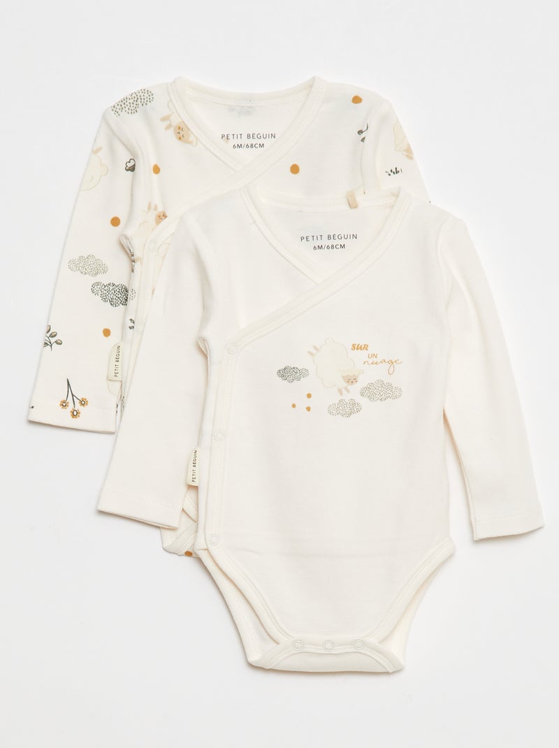 Completo di 2 body a maniche lunghe - 2 pezzi Bianco - Kiabi