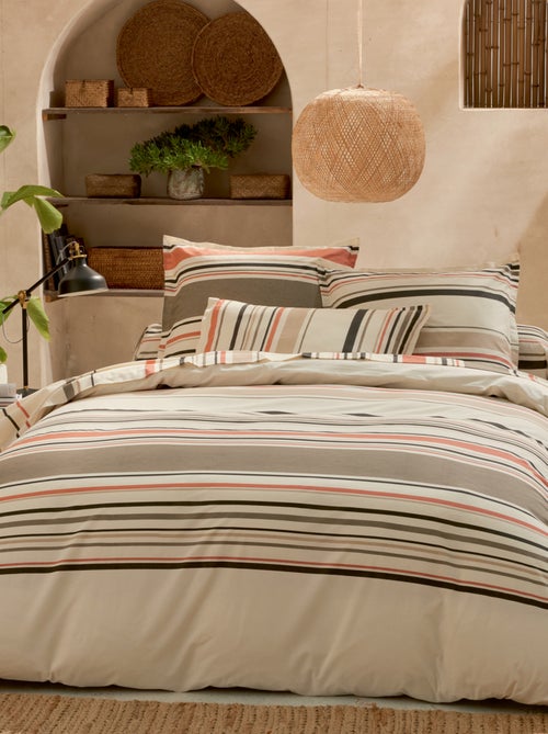 Completo di biancheria da letto in cotone a righe bayadère con federe - Kiabi
