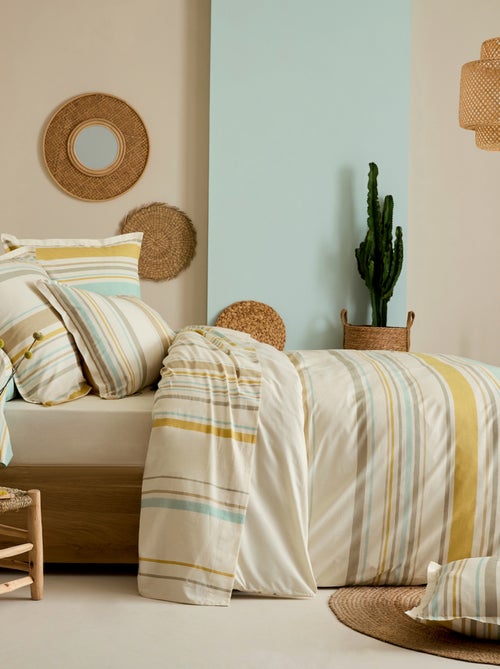 Completo di biancheria da letto in cotone a righe bayadère con federe - Kiabi
