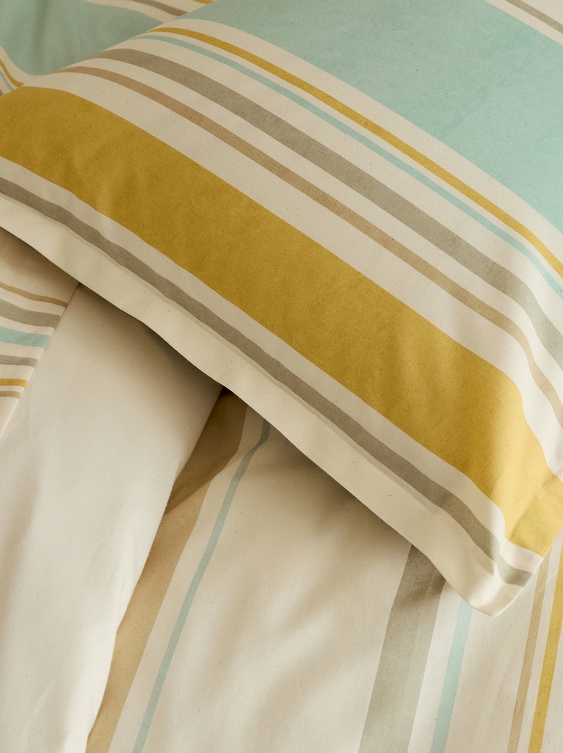 Completo di biancheria da letto in cotone a righe bayadère con federe Ecru - Kiabi