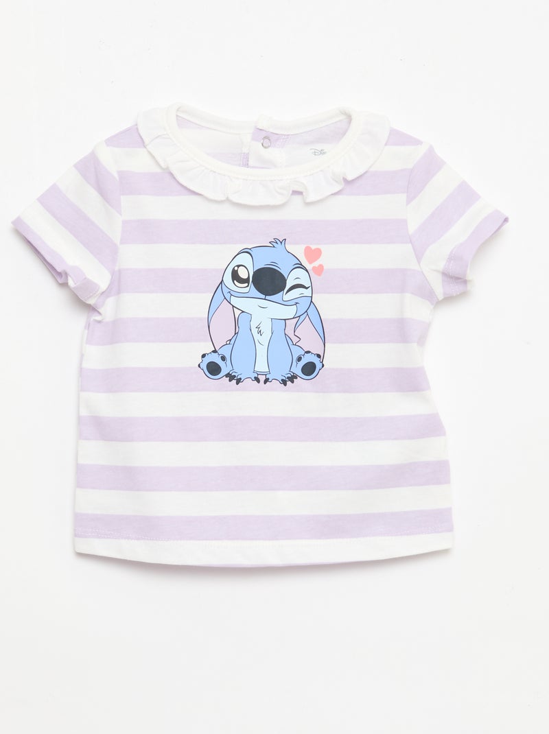 Completo 'Disney' 2 pezzi - T-shirt + tutina corta Viola - Kiabi