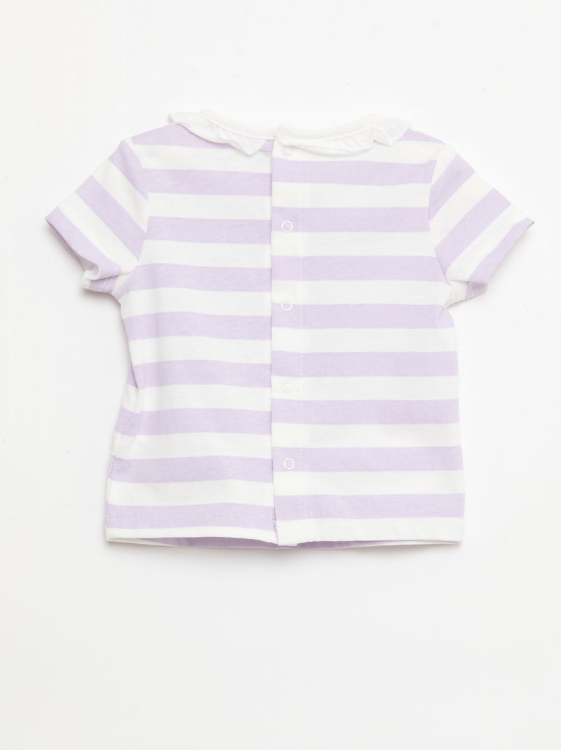 Completo 'Disney' 2 pezzi - T-shirt + tutina corta Viola - Kiabi