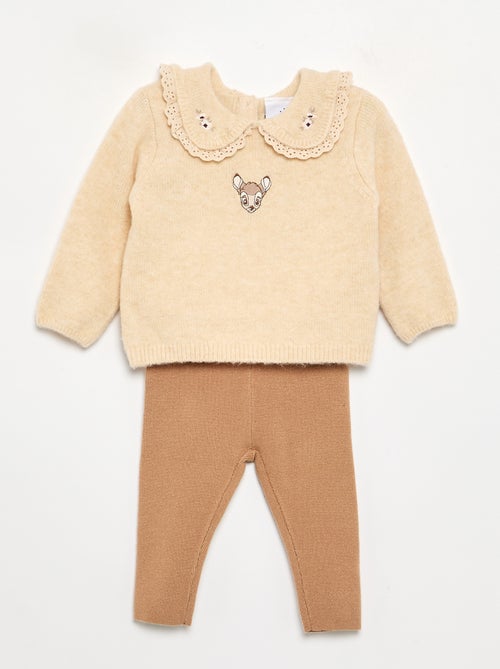Completo 'Disney' 2 pezzi in maglia - Maglioncino + leggings - Kiabi Completo 'Disney' 2 pezzi in maglia - Maglioncino + leggings - Kiabi