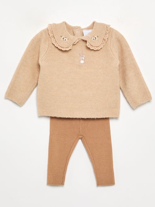 Completo 'Disney' 2 pezzi in maglia - Maglione + leggings - Kiabi