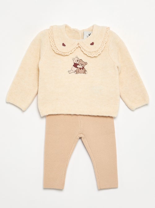 Completo \'Disney\' 2 pezzi in maglia - Maglione + leggings - Kiabi Completo \'Disney\' 2 pezzi in maglia - Maglione + leggings - Kiabi