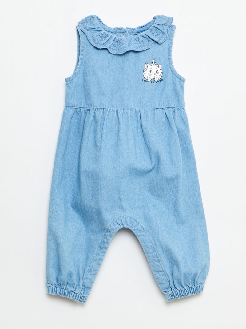 Completo 'Disney' in denim - Salopette lunga + fascia per capelli Blu - Kiabi