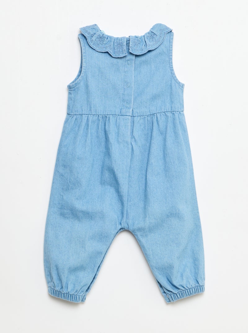 Completo 'Disney' in denim - Salopette lunga + fascia per capelli Blu - Kiabi