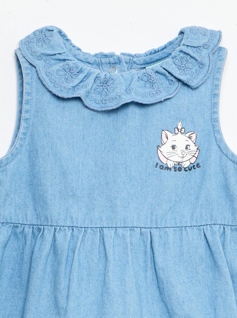 Completo 'Disney' in denim - Salopette lunga + fascia per capelli Blu - Kiabi