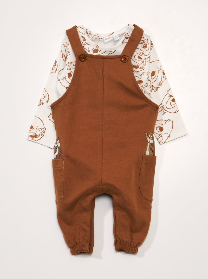 Completo 'Disney' salopette + t-shirt - 2 pezzi MARRONE - Kiabi