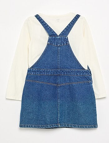 Completo 'Disney' Stitch' 2 pezzi - salopette vestito + T-shirt a maniche lunghe