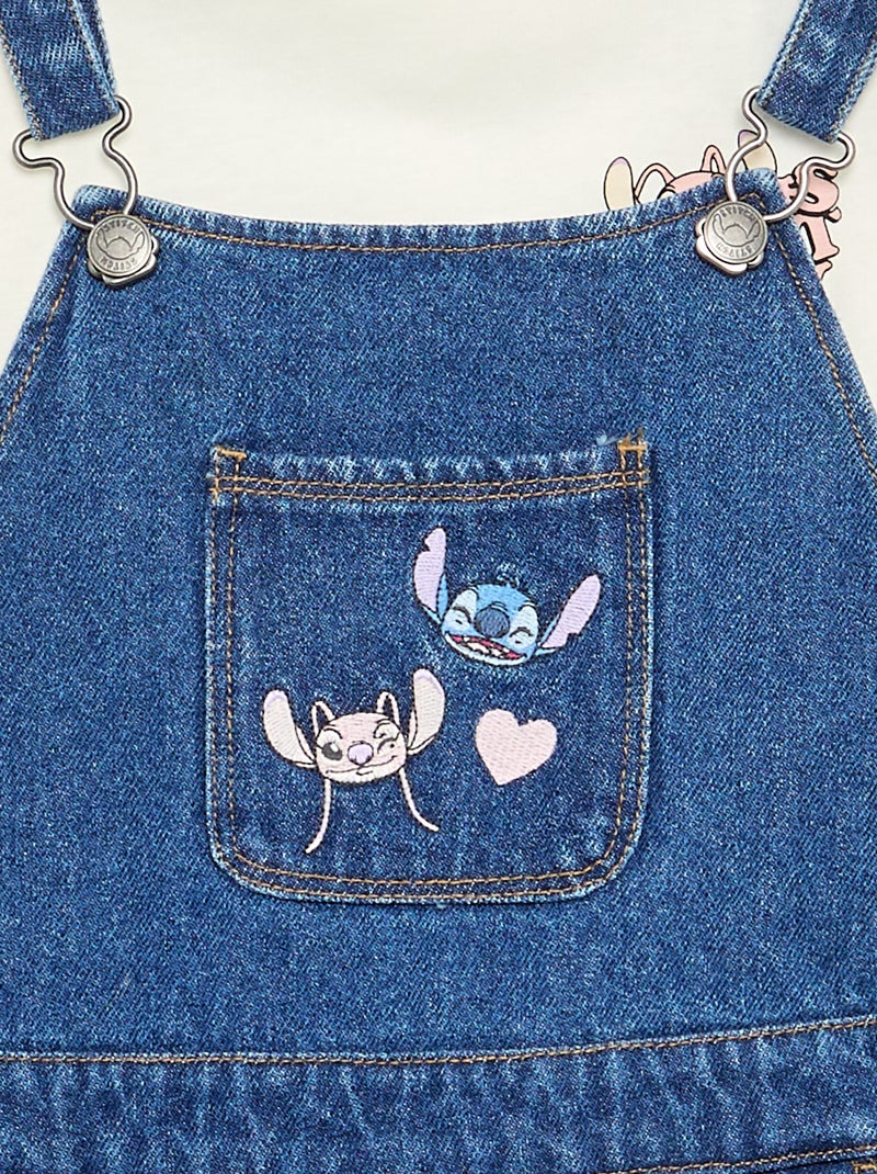 Completo 'Disney' Stitch' 2 pezzi - salopette vestito + T-shirt a maniche lunghe Blu - Kiabi