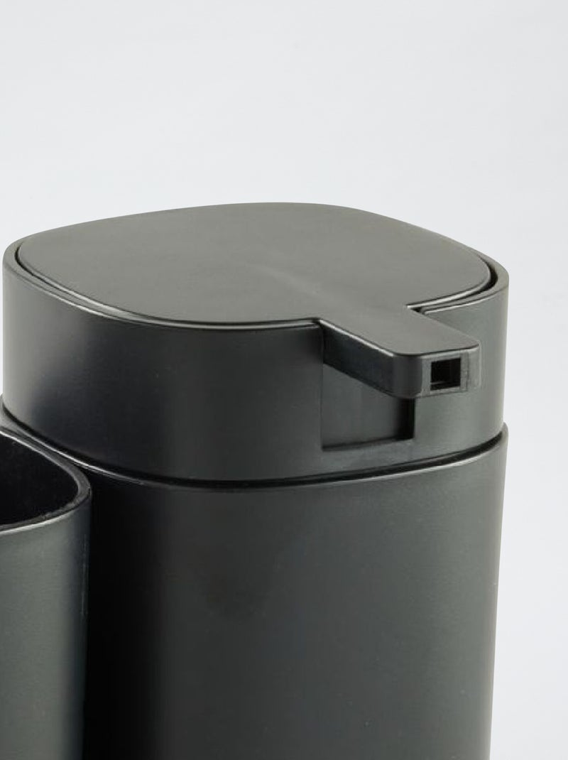 Completo dispenser di sapone e bicchiere per spazzolini da denti nero - Kiabi