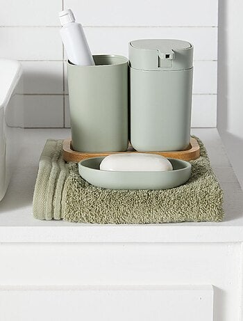 Completo dispenser di sapone e bicchiere per spazzolini da denti