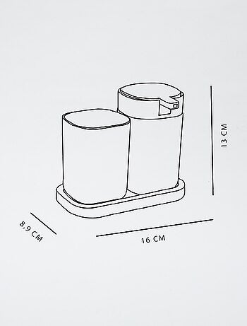 Completo dispenser di sapone e bicchiere per spazzolini da denti
