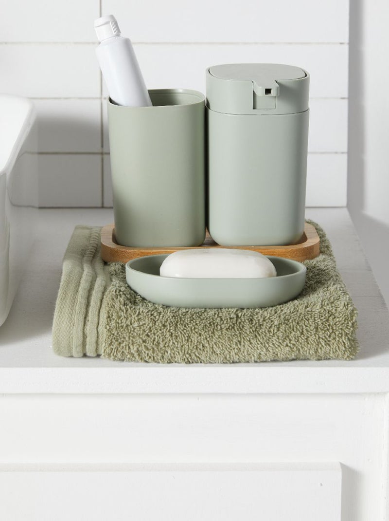 Completo dispenser di sapone e bicchiere per spazzolini da denti VERDE - Kiabi