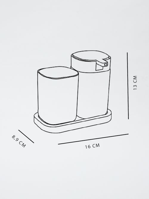Completo dispenser di sapone e bicchiere per spazzolini da denti - Kiabi