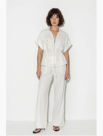 Completo donna con gilet e pantaloni ampi lucci