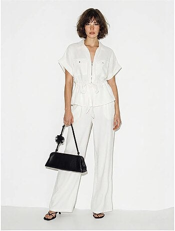 Completo donna con gilet e pantaloni ampi lucci