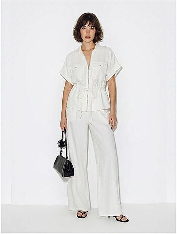 Completo donna con gilet e pantaloni ampi lucci