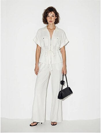 Completo donna con gilet e pantaloni ampi lucci