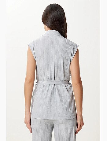 Completo due pezzi a vita alta con colletto da camicia e pantaloni a gamba ampia istanbul