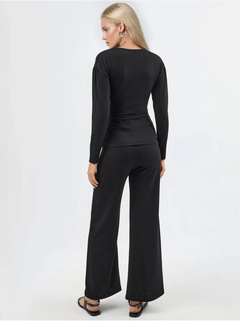 Completo due pezzi con camicetta e pantaloni con dettagli accessorio, hiccup Nero - Kiabi