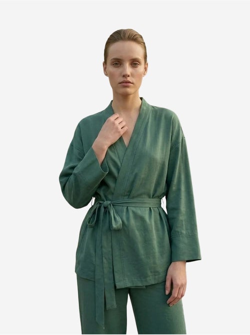 Completo due pezzi con cintura, scollo a v e maniche lunghe my fashion - Kiabi Completo due pezzi con cintura, scollo a v e maniche lunghe my fashion - Kiabi
