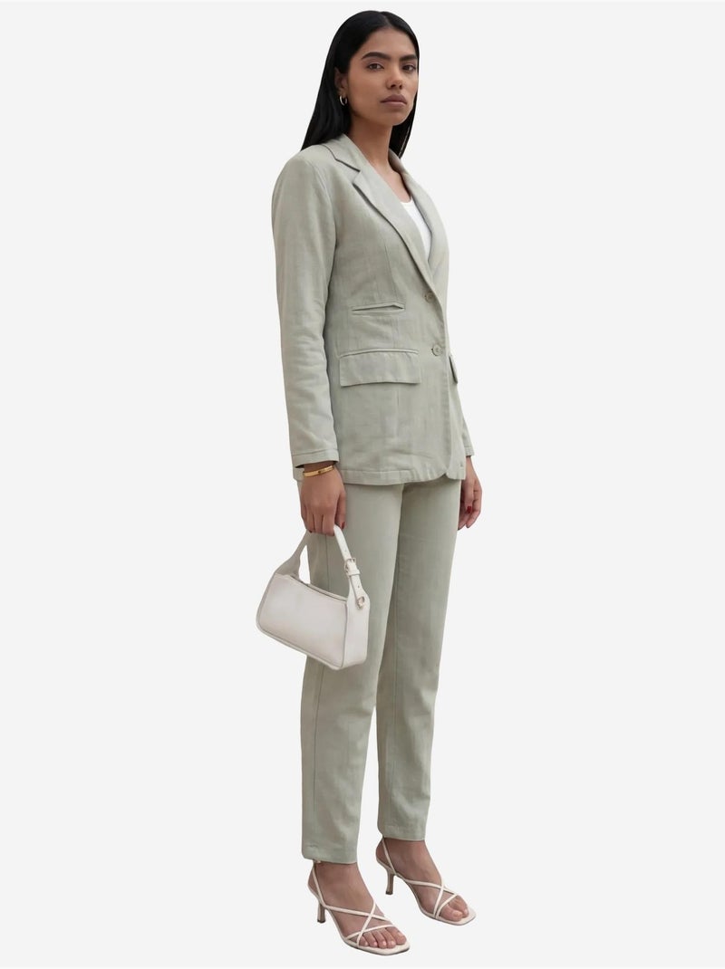 Completo due pezzi con colletto da giacca e chiusura con bottoni my fashion Verde pastello - Kiabi