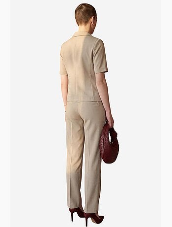 Completo due pezzi con giacca corta abbottonata a maniche corte e pantaloni my fashion