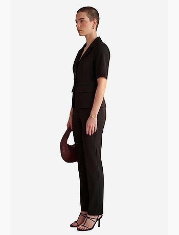 Completo due pezzi con giacca corta abbottonata a maniche corte e pantaloni my fashion