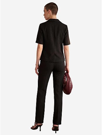 Completo due pezzi con giacca corta abbottonata a maniche corte e pantaloni my fashion