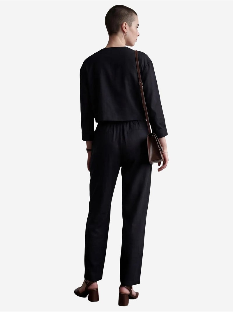 Completo due pezzi con girocollo, tasca e bottoni my fashion Nero - Kiabi