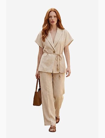 Completo due pezzi con scollo a v a vita alta e dettaglio con laccetto my fashion