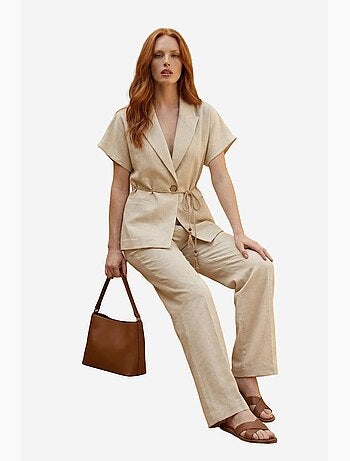 Completo due pezzi con scollo a v a vita alta e dettaglio con laccetto my fashion