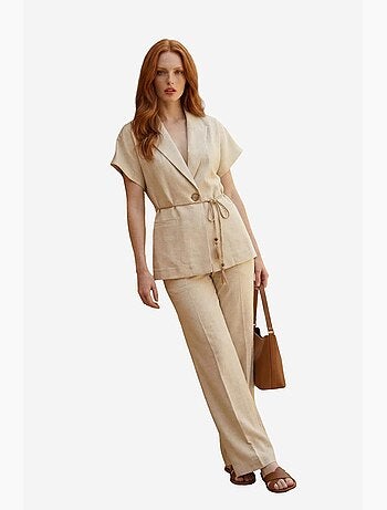 Completo due pezzi con scollo a v a vita alta e dettaglio con laccetto my fashion