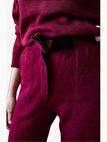Completo due pezzi in maglia basic con dettaglio in velcro in vita lucci