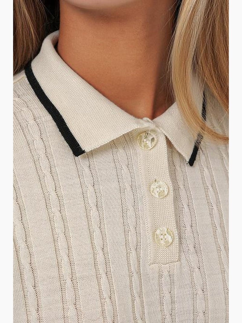 Completo due pezzi in maglia con gonna e maglione a collo alto bdart Crema - Kiabi