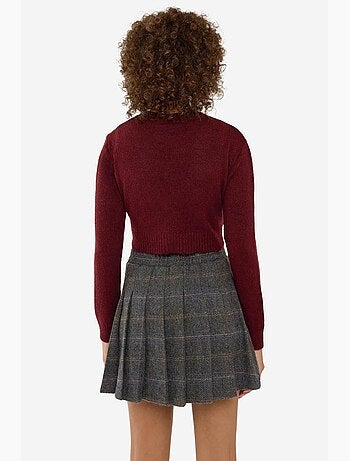 Completo due pezzi in maglia con scollo a v e bottoni hiccup