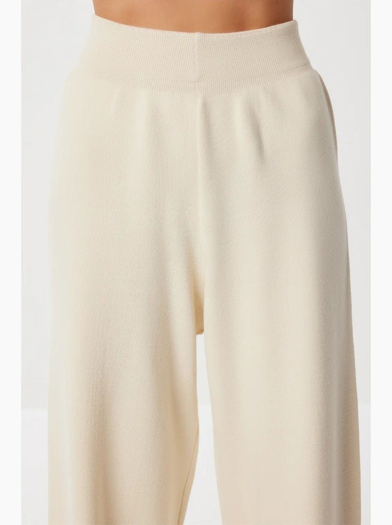 Completo due pezzi in maglia con scollo a v e dettaglio a nodo oversize, istanbul Sabbia - Kiabi