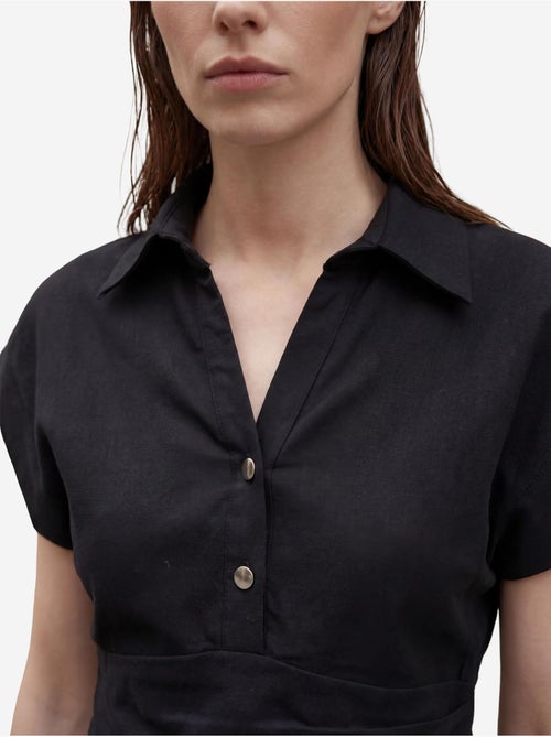 Completo due pezzi in misto lino a vita alta con colletto a camicia my fashion - Kiabi